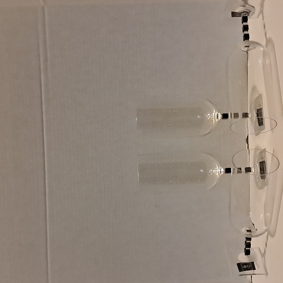 Water Goblet Viewpoint Black by MIKASA - Set of 4 Fine Crystal Preowned - Picture 3 of 10